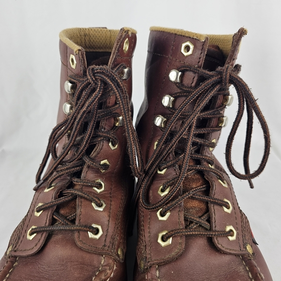 Field N Forest USA Brown Leather Lace Up Mens Work Hunting Boots 9-9.5 EEE - Picture 9 of 12